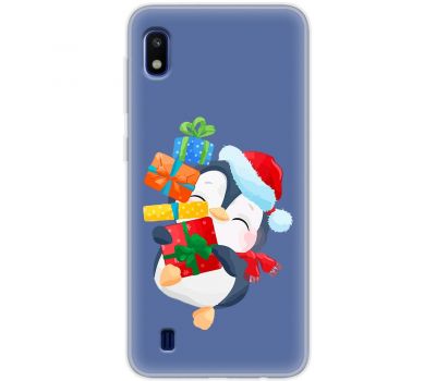 Чохол для Samsung Galaxy A10 (A105) MixCase Новий рік пінгвін з подарунками