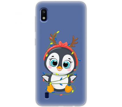 Чохол для Samsung Galaxy A10 (A105) MixCase Новий рік пінгвін у гірлянді