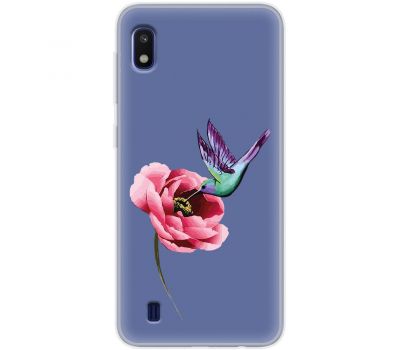 Чохол для Samsung Galaxy A10 (A105) Mixcase квіти колібрі в півоні