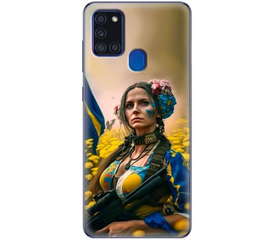 Чохол для Samsung Galaxy A21s (A217) MixCase патріотичні ніжна Українка