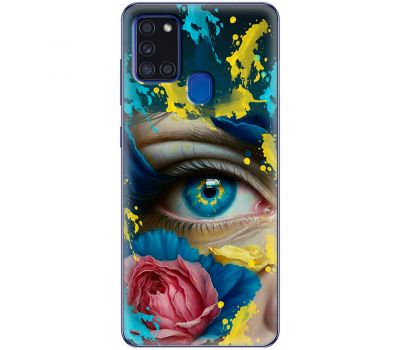 Чохол для Samsung Galaxy A21s (A217) MixCase патріотичні Синє жіноче око