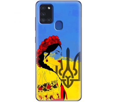 Чохол для Samsung Galaxy A21S (A217) MixCase патріотичні українка у вишиванці