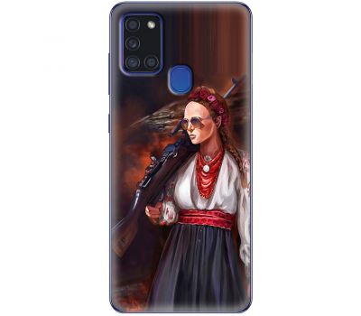 Чохол для Samsung Galaxy A21S (A217) MixCase патріотичні українка з автоматом