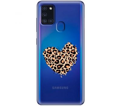 Чохол для Samsung Galaxy A21s (A217) MixCase Леопард серце