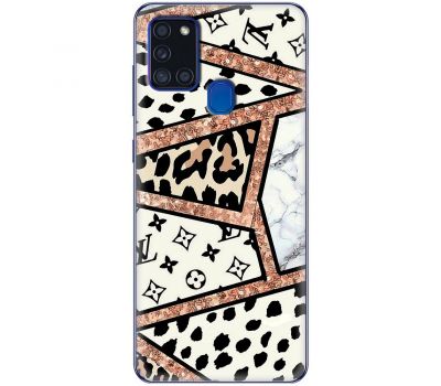 Чохол для Samsung Galaxy A21s (A217) MixCase Леопард Louis Vuitton мозаїка