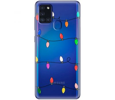 Чохол для Samsung Galaxy A21S (A217) MixCase Новий рік кольорова гірлянда