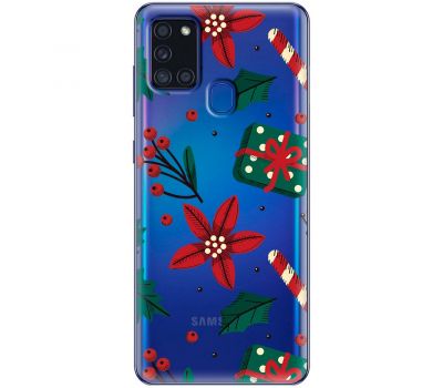 Чохол для Samsung Galaxy A21S (A217) MixCase Новий рік патерн омела