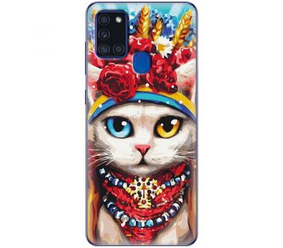 Чохол для Samsung Galaxy A21S (A217) MixCase Новий рік символ кіт патріот