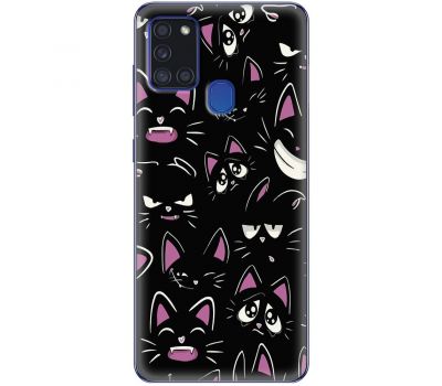 Чохол для Samsung Galaxy A21s (A217) MixCase мультики black cat