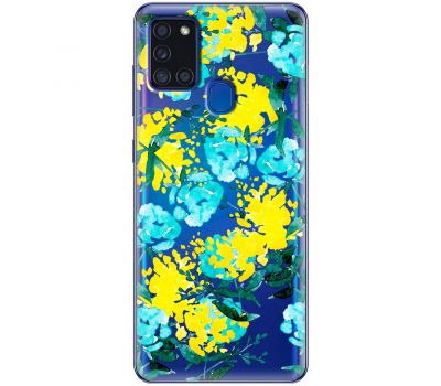 Чохол для Samsung Galaxy A21s (A217) MixCase патріотичні жовто-блакитні квіти