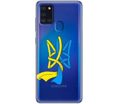 Чохол для Samsung Galaxy A21s (A217) MixCase патріотичні синє-жовтий Тризуб