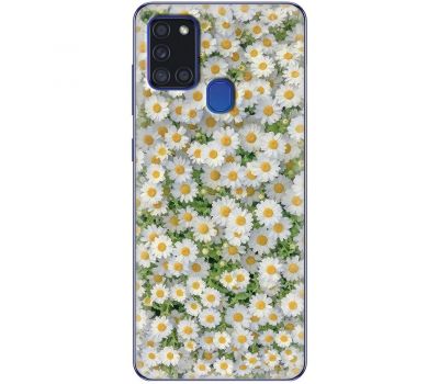 Чохол для Samsung Galaxy A21s (A217) MixCase квіти ромашки фарбами