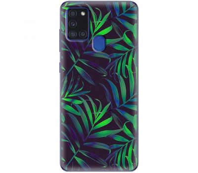 Чохол для Samsung Galaxy A21s (A217) MixCase квіти тропічні листочки