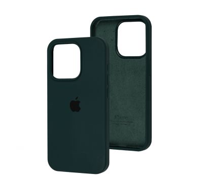 Чохол для iPhone 15 Pro Square Full silicone forest green