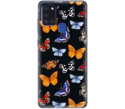 Чохол для Samsung Galaxy A21s (A217) MixCase метелики фарбами mix