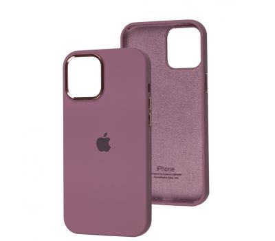 Чохол для iPhone 12 Pro Max New silicone Metal Buttons black currant