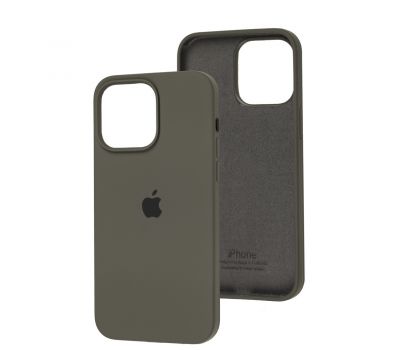 Чохол для iPhone 14 Pro Max Square Full silicone сірий / dark olive