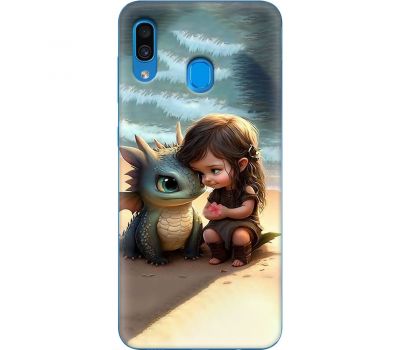 Чохол для Samsung Galaxy A20 / A30 MixCase асорті дівчинка і дракончик