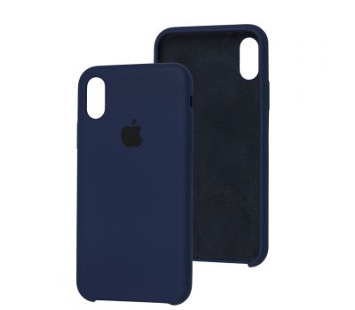 Чохол Silicone для iPhone X / Xs case deep navy