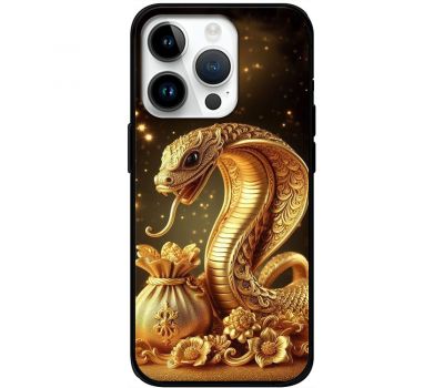 Чохол для iPhone 16 Pro MixCase MixCase Новий рік 2025 золотиста змія