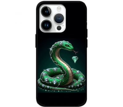 Чохол для iPhone 16 Pro MixCase MixCase Новий рік 2025 змія з діамантами