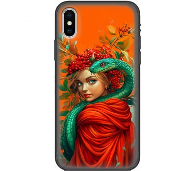 Чохол для iPhone X / XS MixCase MixCase Новий рік 2025 дівчинка зі змією