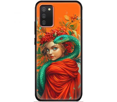 Чохол для Samsung Galaxy A02S (A025) MixCase Новий рік 2025 дівчинка зі змією