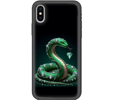 Чохол для iPhone X / XS MixCase MixCase Новий рік 2025 змія з діамантами