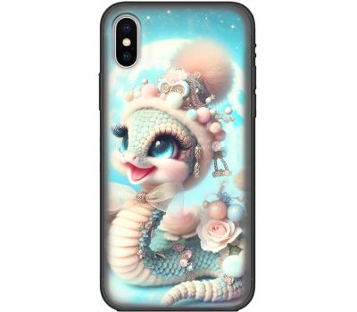 Чохол для iPhone X / XS MixCase MixCase Новий рік 2025 мила змійка