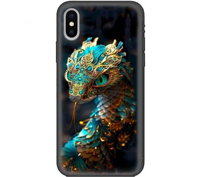 Чохол для iPhone X / XS MixCase MixCase Новий рік 2025 змія в прикрасах