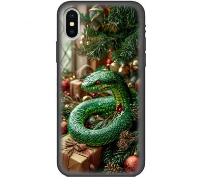 Чохол для iPhone XS Max MixCase MixCase Новий рік 2025 ялинка та змія