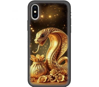 Чохол для iPhone XS Max MixCase MixCase Новий рік 2025 золотиста змія