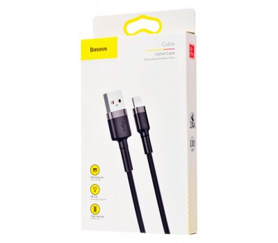 Кабель USB Baseus Cafule Lightning 2.4A 1m grey/black