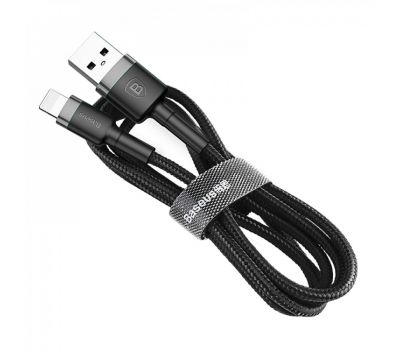 Кабель USB Baseus Cafule Lightning 2.4A 1m grey/black 3575946