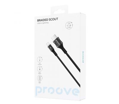 Кабель Proove Braided Scout Lightning 2.4A (1m) black 3576038