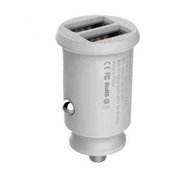 Автомобільне ЗУ адаптер Baseus Grain 2USB 3.1A white 3576104