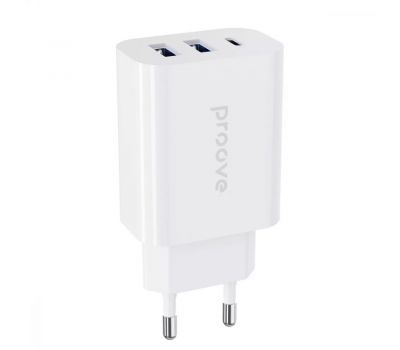 Мереживийарядний пристрій adapt Proove Rapid 30W (2 USB + Type-C) white (білий) 3576196