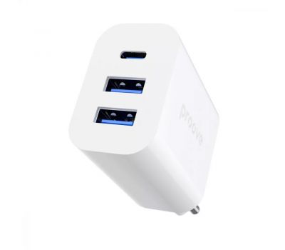 Мереживийарядний пристрій adapt Proove Rapid 30W (2 USB + Type-C) white (білий) 3576199