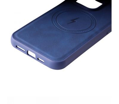 Чохол для iPhone 12 Pro Max Side Leather MagSafe синій 3579291