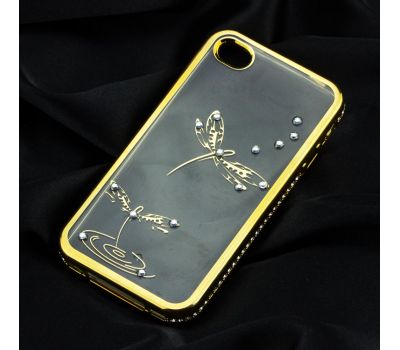 Чохол для iPhone 4 Kingxbar силіконовий золотистий бабка