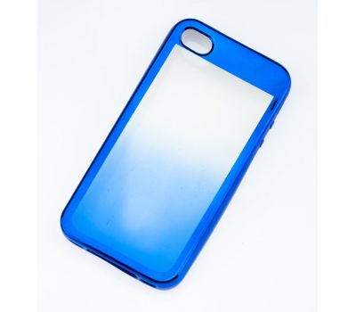 Чохол для iPhone 4 силіконовий з окантовкою синій градієнт
