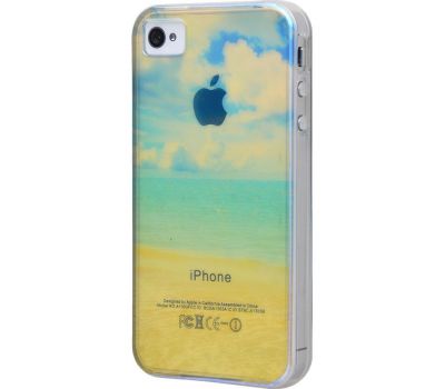 Чохол для iPhone 4 силіконовий перламутровий море