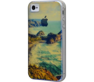 Чохол для iPhone 4 силіконовий перламутровий скелі в морі