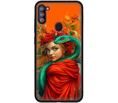 Чохол для Samsung Galaxy A11 / M11 MixCase Новий рік 2025 дівчинка зі змією