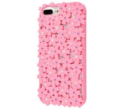 Чохол 3D для iPhone 6 Plus/7 Plus/8 Plus квіти рожевий