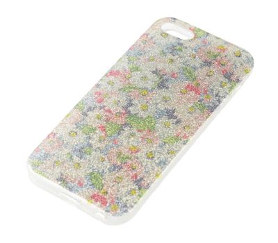 Чохол для iPhone 5 з блискітками квіти 373356