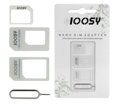 Перехідник Noosy micro/nano Sim Adapter білий
