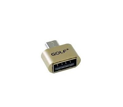 Перехідник Golf GS-31 OTG USB to microUSB золотистий