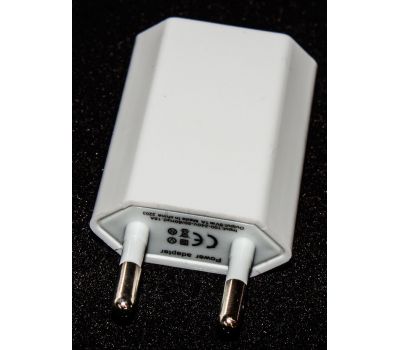 Зарядний USB iPhone 1000 mAh білий (плоский) 374018