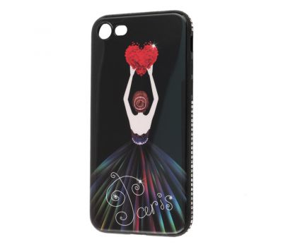 Чохол Magic Girl для iPhone 7/8 серце зі стразами чорний 414813